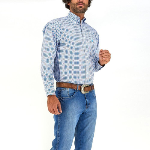Imagen 2 de 6 de Camisa Vaquera Wrangler Hombre Manga Larga 727