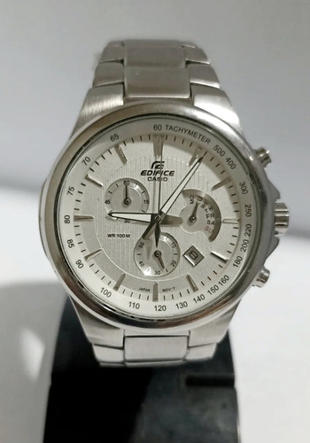 Reloj Casio Edifice Cronógrafo Efr-500 Wr 100m Plateado Plateado Blanco (Usado)