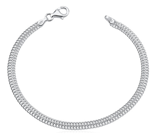 Pulseira Masculina De Prata 925 Lacraia 22cm Comprimento 22 cm Diâmetro 22 cm