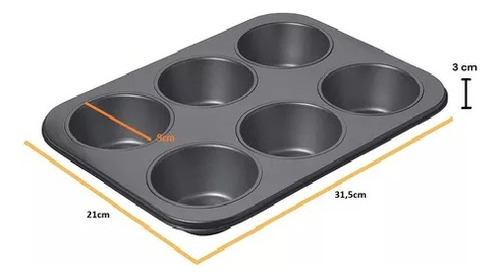 Molde Metálico De Cupcake Molde De Magdalena Molde Muffin 6c