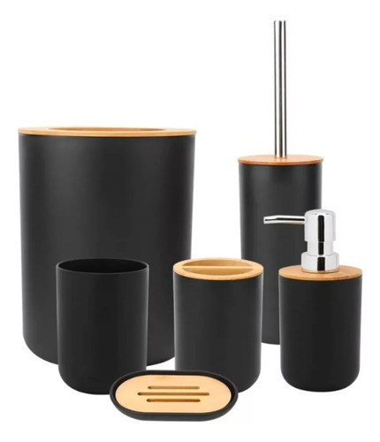 Juego Accesorios Para Baño Cesto Cepillo Inodoro Dispenser