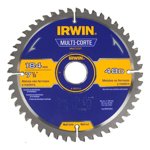 Disco Para Serra Circular Multicorte 48 Dentes Irwin