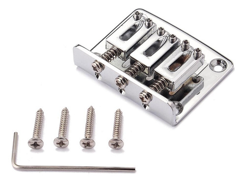 1 Conjunto De Metal 3 Cordas Caixa De Guitarra Ponte