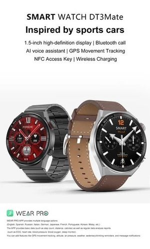 Smartwatch Dt3 Plus, Nfc, Sensores Médicos ,modos De Deporte
