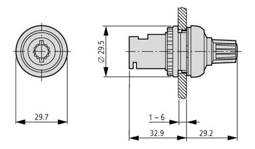 Potenciometro Moeller 22mm 10k Ohms 0.5 Watts M22-r10k