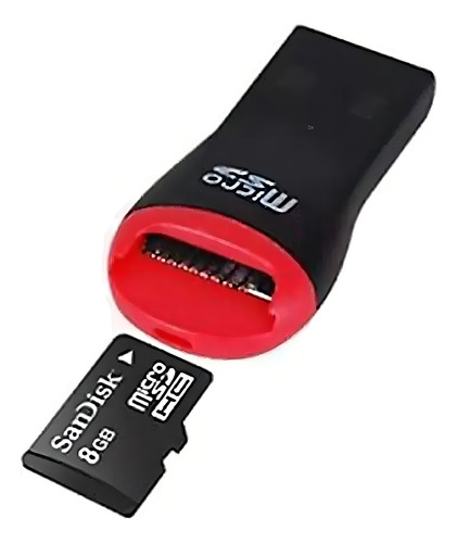 Lector Memoria Usb Adaptador Micro Sd Celular Pc 2.0 Color Negro