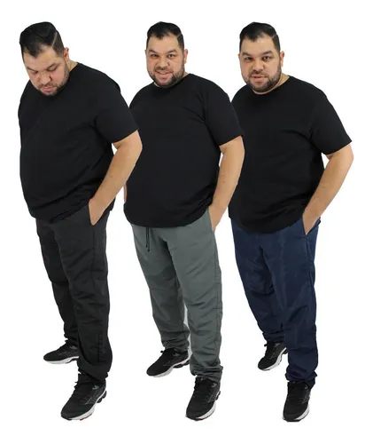 Kit 3 Cal a Tactel Masculina Uniforme Academia Plus Size