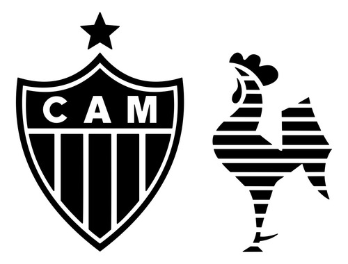 Kit 2 Adesivos Vinil Atlético Mineiro + Galo Volpi Carro 