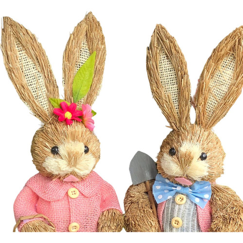 2 Uds De Pascua De Paja Hecho A Mano 35cm Adornos Estilo G