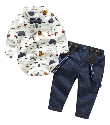 Hermoso Conjunto Modelo Safari Importado 4 Piezas Bebé Niño