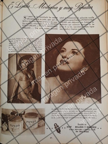 Cartel Publicitario Retro Y Ana Luisa Pelufo 1948 /raro