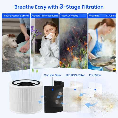 Paquete De 2 Filtros Hepa Para Purificador De Aire Levoit