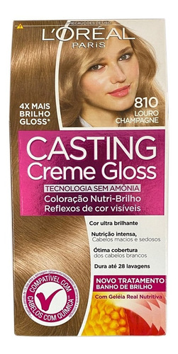  Loreal Casting Creme Gloss Coloração - 810 Louro Champagne