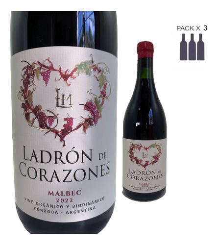 Vino Ladrón De Corazones Malbec La Matilde X3 Organico Biod