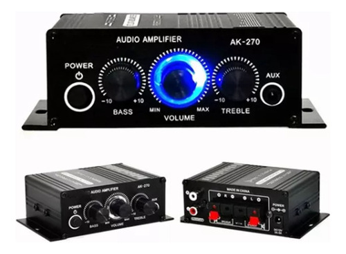 Mini Amplificador De 2 Canais, Som Limpo, Poderoso E Portáti