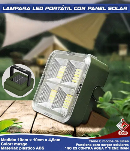 *lámpara Led Portatil Con Panel Solar*