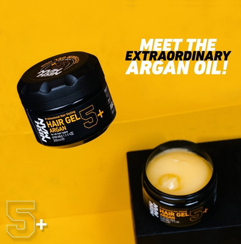 Hair Styling Gel Argan Cabello 5+ Extra Fuerte 300ml Nishman