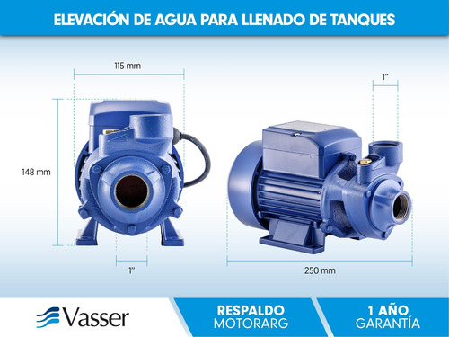 Imagen 5 de 6 de Bomba Periférica 1/2hp Vasser + Flotante Eléctrico 1.5mts