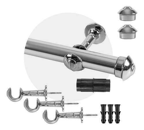 Varão Completo Simples Cromado 2 Metros De 19mm Resistente