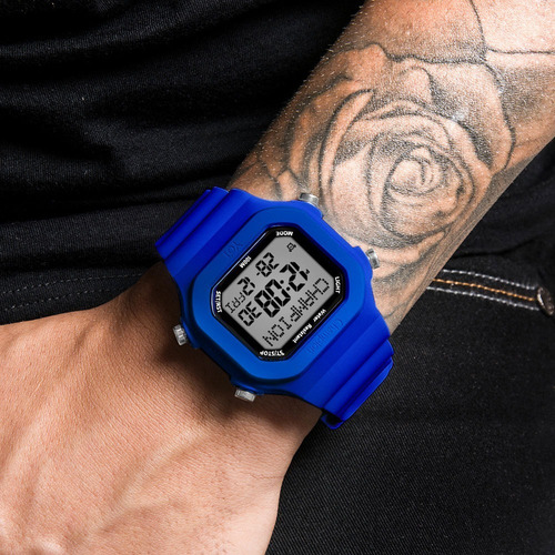 Relógio Champion Digital Yot Troca Pulseira Azul Preto