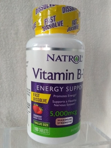 Vitamina B12 Sublingual 5000 Mcg 100tablets Importada Natrol