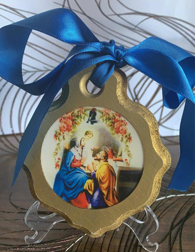 Imagem 1 de 4 de Medalhão De Porta Sagrada Familia