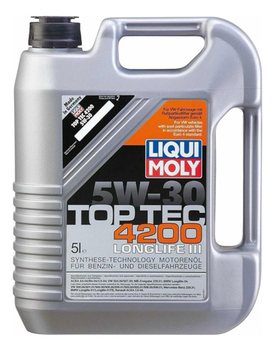 Liqui Moly Aceite Sintético Top Tec 4200 5w30 Longlife 5l