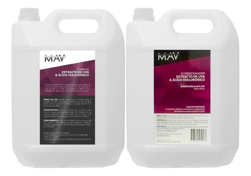 Shampoo Acondicionador Uva Y Acido Hialuronico Mav 5000ml