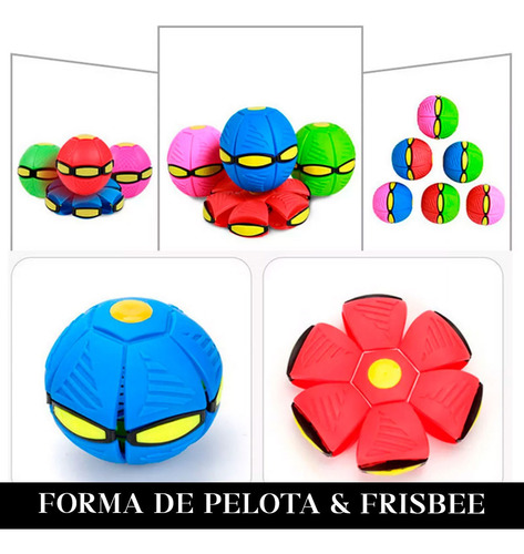 Pelota Juguete Frisbee Volador Hogar Niños Familia Diversion Azul Liso