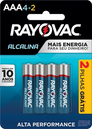 Leve 6 Pague 4 Pilhas Alcalinas Rayovac Palito Aaa