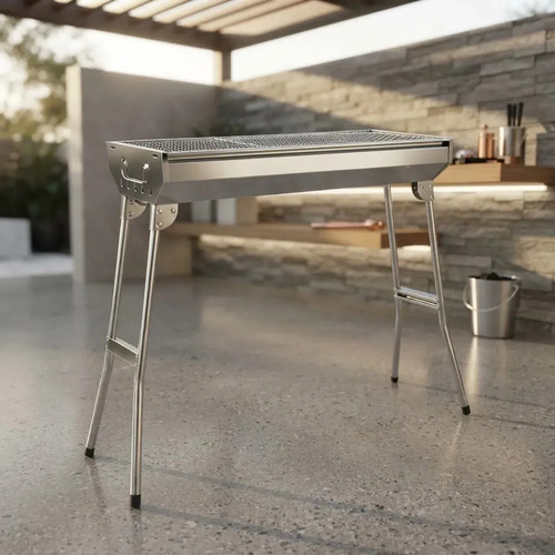 Asador De Carbón Portátil Plegable Para Jardín Y Campamento