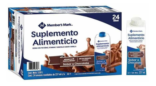 Suplemento Alimenticio Members Mark Sabor Chocolate 24 Pzas