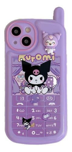 Funda Para iPhone Con Figura Kuromi + Cristal Templado