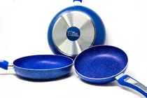 Comprar Set De Sartenes Cocinalia 3pzas Juego De Sartenes Ecológico Azul