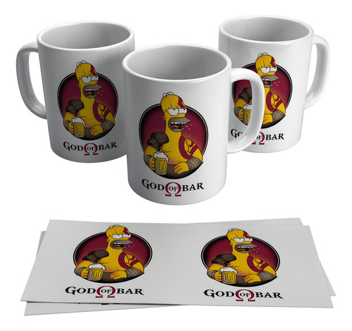 Caneca Homer Simpson God Of Bar Simpsons 325 ml