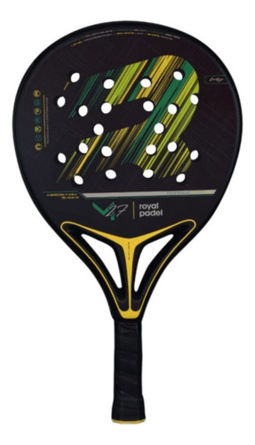 Paleta Padel Royal M27 Fury Foam Rugosa - Local Olivos Color Negro - Amarillo