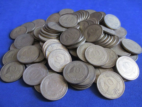 Lote 100 Monedas 10 Centecimos De Bronce Año 1970 Escasas