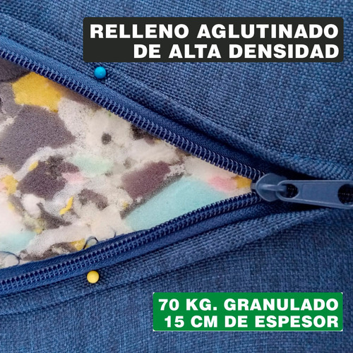 Imagen 7 de 8 de Sofá Cama Matrimonial Plegable, Colchoneta Con Soporte Firmé Color Azul marino