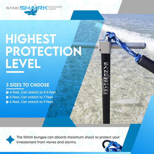 Sand Shark Premium Boat Bungee Dock Lines. Ate El Barco A...