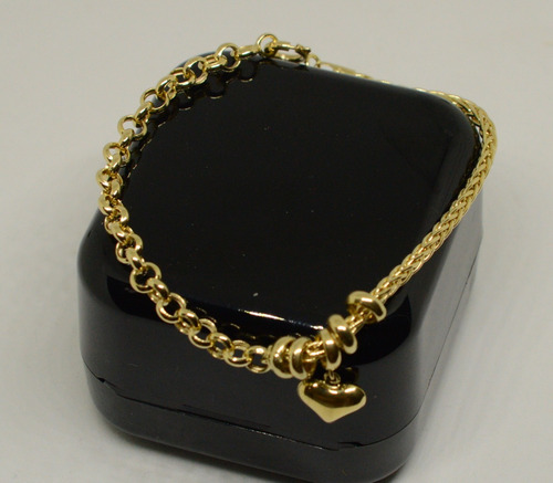 Pulseira Palmeira Portuguesa Ouro 18k 750 Coração