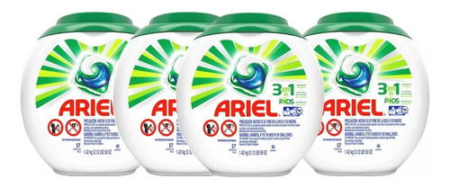 Pack 4 Detergente Ariel Pods 3 En 1 De 57 Capsulas C/u