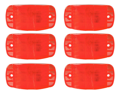 Plafón Led Tipo Carrito Mica Rayada 36 Led Rojo-ámbar 6 Pzas