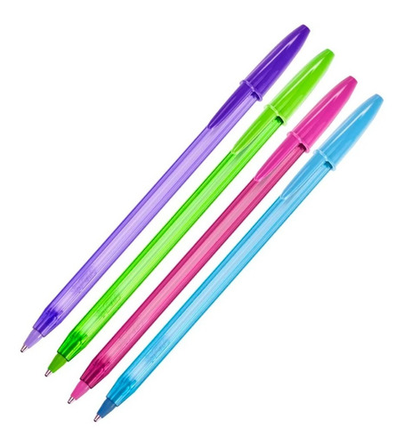 Imagem 3 de 3 de Caneta Bic Cristal Fashion 4 Cores Ponta Media 1,2mm