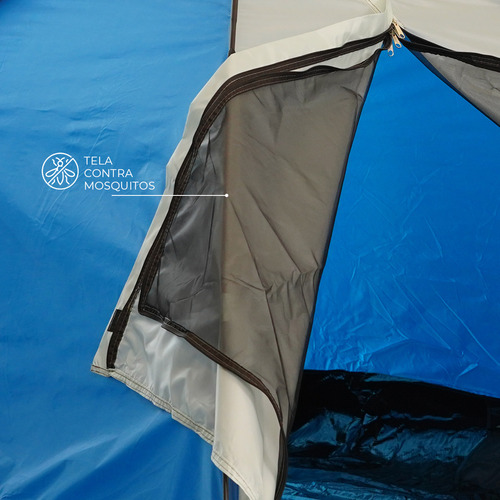 Barraca Camping 2 Pessoas Prova D'água Pu1500 Com Tela Bask
