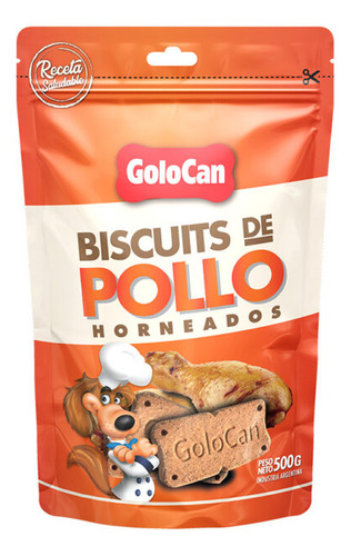 Golocan galletita para perro biscuits de pollo horneados 500g doy pack