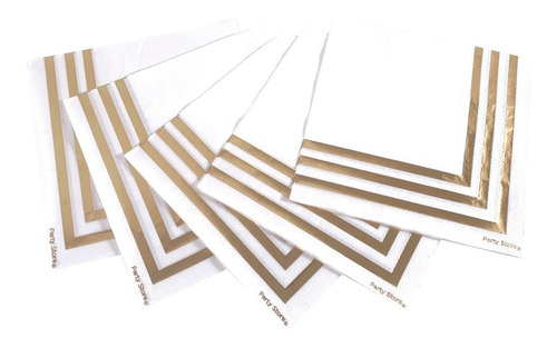 Party Store - Servilletas De Papel Borde Dorado X 12 Unid