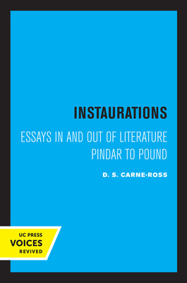 Libro Instaurations: Essays In And Out Of Literature Pind...