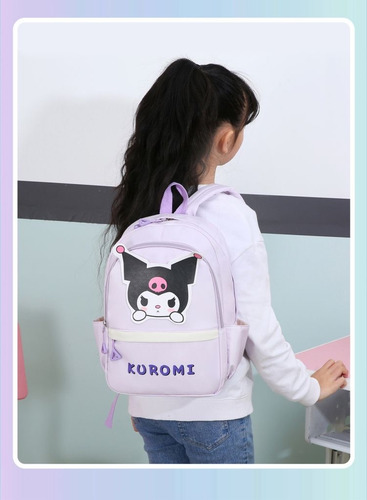Mochila Para Niños Ligera Y Linda Koromi Cinnamoroll Color Violeta Diseño De La Tela Lisa