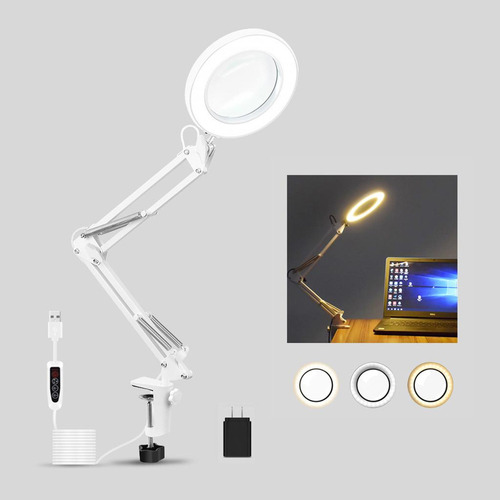 2pcs Usb Led Luz Lupa Lámpara Lámpara De Escritorio