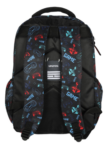 Mochila De Costas Infantil Vídeo Game Up4you Cor Preto